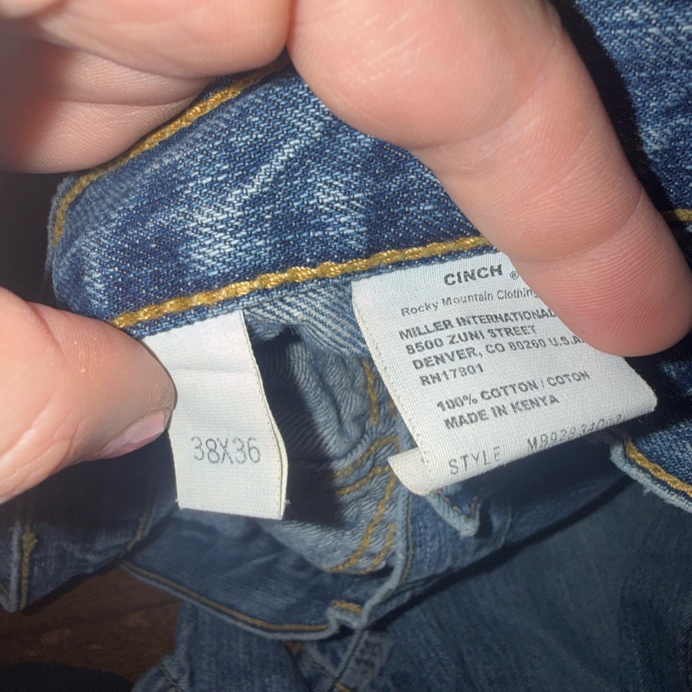 Cinch Men's Relaxed Fit White Label Medium Stone MB92834003 Western Jeans 38x36 - Picture 4 of 5